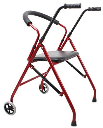 Zusammenklappbarer Rollator mit 2 Rädern, Trolley mit gepolstertem Sitz, Gehgestell, Roll-Transportstuhl, Mobilitätshilfe, Krücke für ältere Menschen mit Behinderung, Hoffnungsvoll (Nr. 1), Nr. 1