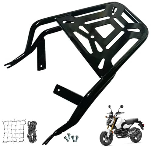 DFFMQSJ Motorcycle Rear Luggage Rack Compatible with Honda Monkey 125 Stona Ape 125 Cross Rear Tail Storage Rack Steel Top Box Holder Support Bracket Cargo Carrier Bracket Accessories with Nets