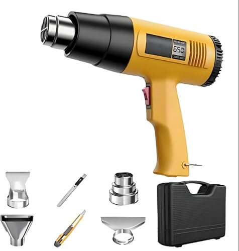 SANYFDI 2500W Hot Air Gun Kit, Heat Gun, with Large Digital LCD Display Variable Temperature (140℉-1112℉), With Carry Case and Four Nozzles, for Paint Remover, Stripper, Home Improvement, Restoration