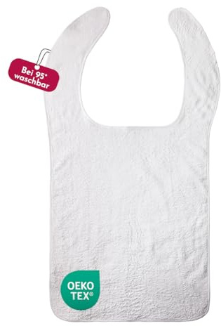 Clinotest Kleiderschutz für Erwachsene – Weiches, kochfestes Essenslätzchen aus Flanell, langlebig, komfortabel mit verlängerten Bändern, schadstoffgeprüft, ideal für Senioren und Pflegebedürftige.