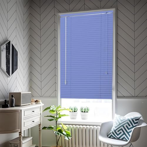 Aluminium Jalousie, 25mm Lamellen Metall Jalousette, 60cm 70cm 90cm 115cm 120cm, lichtfilterung Jalousien für Heimbüros, Verdunkelung Wärmedämmung(Lila)