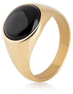 Akitsune Coruscent Ring | Minimalistischer Siegelring mit Halbedelstein Herren-Ring Edelstahl Designer