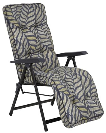 PATIO Gartensessel klappbar mit Auflage Lena Plus verstellbar 28 Positionen bis 110 kg Campingsessel mit Fußablage