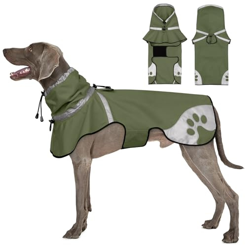 Hunderegenmantel wasserdicht Winddicht, Regenjacke mit Reflektor - Regenmantel für Dackel, wasserdichte Hundejacke