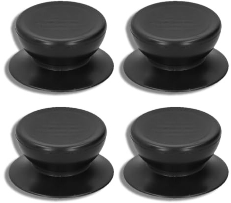 4Pcs Pot Lid Knob, 4x2.5cm/1.6x1in Kitchen Bakelite Pan Lid Handle with 6mm/0.24in Mounting Hole Anti Slip Heat Resisting Cookware Lids Replacement Pot Cover for Pots and Pans
