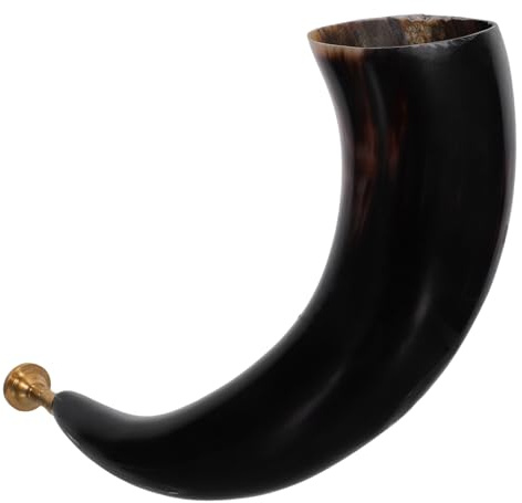 Milisten Wikingerhorn aus Naturhorn 30-35cm Robustes Lärminstrument für Piraten Cosplay Outdoor Partys und Historische Requisiten