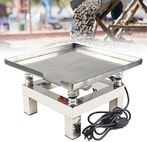 UORDBY Vibrateur à Plaque Plate pour Blocs, Mini-Table vibrante pour béton, Petit Banc d'essai Vibrant en Acier Inoxydable, Plateforme de compactage pour Laboratoire, entrepôt, Atelier 220V-50 * 50CM