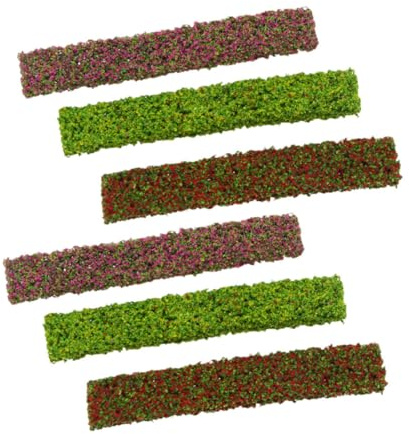 Hohopeti 6 Piezas Micro Arbustos Mixto para DIY Arquitectura Escena Natural y Paisaje de Jardín para Maquetas Ferroviarias y Dioramas Colores Verde Rojo y