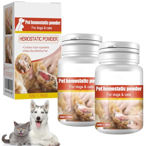 Cutiolly Wund Hautpuder für Hunde,Hunde Wundheilpuder,Erste-Hilfe Wundpuder,Blutendes Pulver für Hunde,Katzen (2pc)
