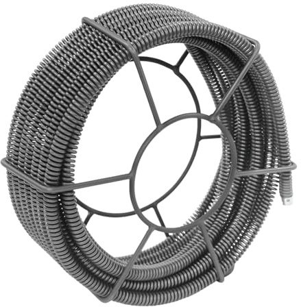 Rohrreinigungsspirale Set 10m, Manganstahl Abflussreiniger mit Bohrmaschinenadapter & Fräser, flexible Spirale für Küche Bad WC Rohrreinigung, wiederverwendbar