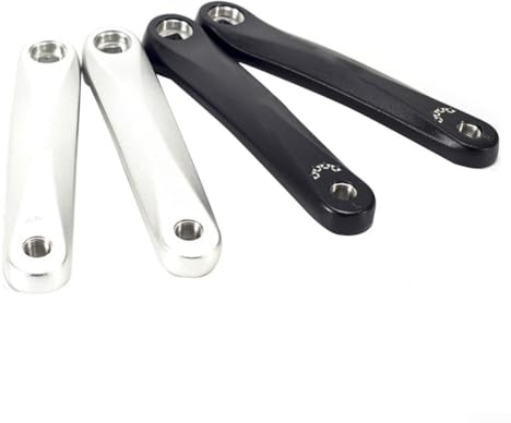 Manivela de plato de bicicleta con agujero cuadrado para motor Bafang, diseñada para adaptarse a pedales dinámicos izquierdo y derecho, material de aleación de aluminio anti (negro)
