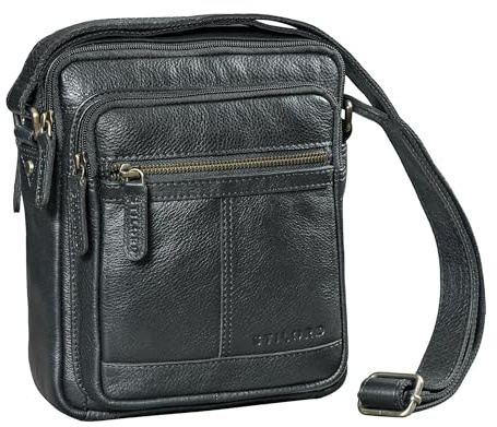 STILORD Lorenzo Kleine Umhängetasche Herren Leder Crossbody Herrentasche Vintage Ledertasche Schultertasche Männerhandtasche kompakte Messenger Bag für 8 Zoll Tablet Farbe:maraska - braun