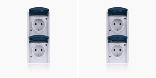 Busch-Jaeger 20-02 EW-53 SCHUKO® Steckdose 2-fach (Thermoplast) Grau ocean® (IP 44) 2CKA002084A0701 (Packung mit 2)