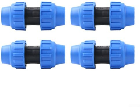 Besttoolifes Raccordi dritti per tubi in polietilene, 32 x 32 mm, 40 x 40 mm, 50 x 50 mm, 16 bar, resistenti alla pressione, per giardinaggio e refrigerazione, 4 pezzi