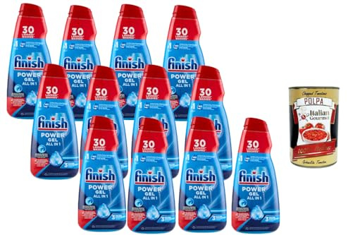 Italian Gourmet Geschirrspülgel All in 1 12 x 600 ml Spülmaschinen Gel starke Fettentfernung schnell lösliche Formel für kurze Eco Programme brillante Reinigung Großpackung + Italian Gourmet Polpa