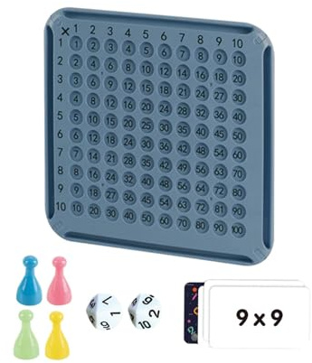 TWTCZOZ 107 Pezzi Gioco Tavola Moltiplicazione Blocchi Didattici Strumento Educativo Contare Materiale Sicuro Adatto a Bambini Scuola, Tabella moltiplicativa Blu