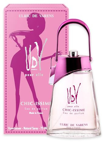 ULRIC DE VARENS - UDV Pour Elle - Eau de Parfum Chic-Issime - Floral Blanc - Parfum Femme - Vaporisateur - Made in France - 75 ml