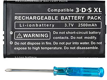 OSTENT 2500mAh 3.7V Recargable Litio-Ion Batería + Equipo Herramienta Paquete Compatible con Nintendo 3DS LL/XL