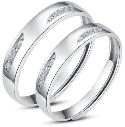 Unendlich U Fashion 925 Sterling Silber mit Platin Liebe Augen Zirkonia Vestellbar Paar Ringe Verlobungsringe Trauringe Eheringe