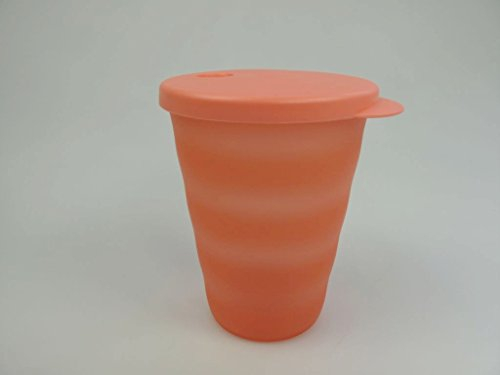 TUPPERWARE Junge Welle Trinkhalmbecher 330 ml pastellorange Trinkhalm Becher