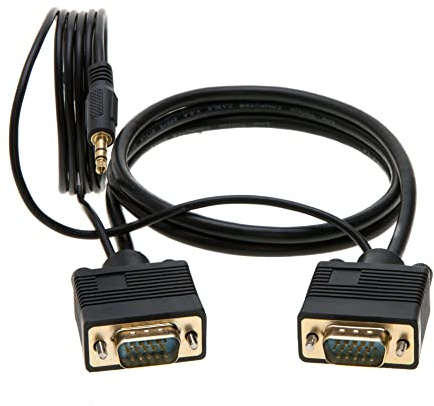 Cavo monitor SVGA (Super VGA) di alta qualità, da maschio a maschio, 3 m a 100 m (SVGA + audio, 1,5 m)