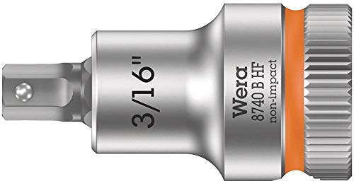 Wera 05003085001 8740 B HF Zyklop Bitnuss mit 3/8 Zoll-Antrieb, mit Haltefunktion für Innensechskantschrauben, 3/16 Zoll x 35 mm