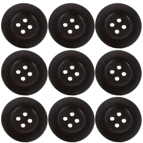 10 StüCk 50mm Runde HolzknöPfe 4 LöCher Retro Vintage GroßE KnöPfe Zum Diy NäHen Stricken Basteln (Dunkelbraun)