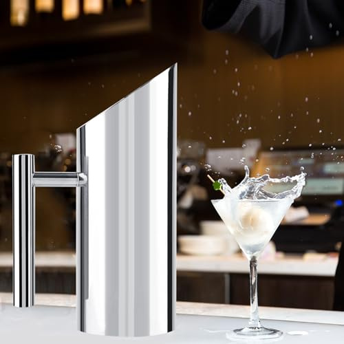 Jarra de Agua de Acero Inoxidable Olla de Agua de Gran Capacidad con Hielo Guardia Jugo Leche Bebida en Frío Lanzador Herramienta de Cocina en Casa, 1 litro