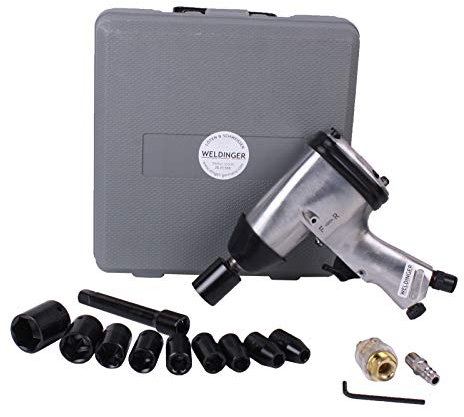 WELDINGER Druckluft-Schlagschrauber 16-teiliges Set (Schlagkraft 312 Nm Luftverbrauch 115 l/min an 6 bar)
