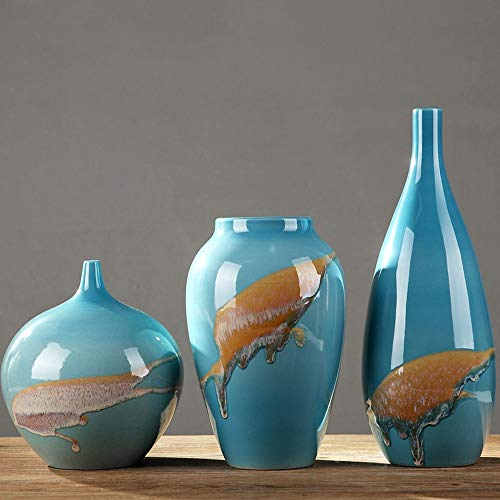 European Modern Home Decoration Ceramic Vase Wine Cooler Decoration New House Ceramic Vase Decoration Small Mouth Vase For Living Room Creative Decoration Flower Arrangement TV Cabinet
