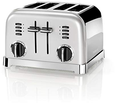 Cuisinart 4 slice toaster, Wide slots, ideal for thick bread and bagels, 6 browning levels plus defrost, Wide slots, High lift lever, Matching kettle available, Frosted Pearl