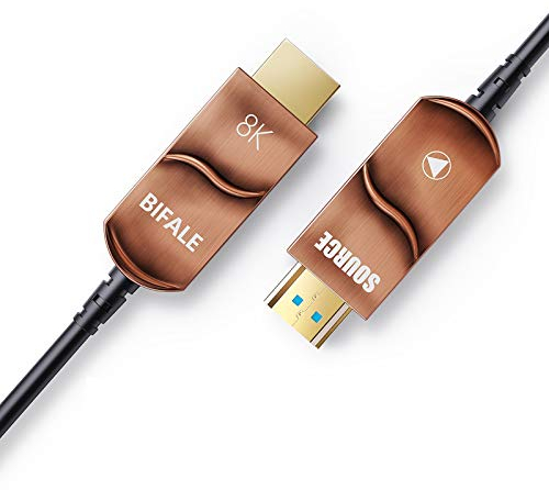 BIFALE 8K Fiber HDMI Cable 33ft, (in-Wall Rated) HDMI 2.1 Fiber Optic Cable Support 8K@60Hz, 4K@120Hz, 48Gbps, eARC Compatible with PS5/4, Xbox Series X, RTX 3080/3090, Denon AV Receiver and More