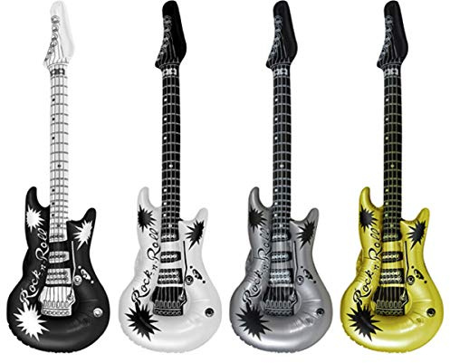 Henbrandt the Harlequin Brand 8X Aufblasbare Gitarre Luftgitarre Rock n Roll ca.106cm Metallic Wasser Party Deko Aufblasdeko
