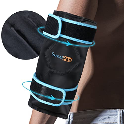SuzziPad Elbow Ice Pack for Soothing Discomfort, Wearable Cooling Wrap with Cold Compress, Reduce Forearm Fatigue After Tennis, Golfers, and Multi-Sport
