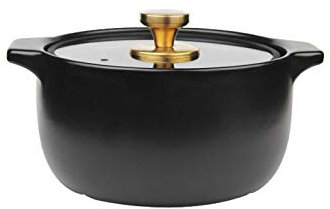 zxb-shop Ollas Soperas Cazuela de cerámica Moderna Luz de Lujo Estilo de Lujo Pote Altas temperaturas Resistentes a Terreno Olla Stovetop Cerámica Stew Pot Olla de Sopa (Color : Black)