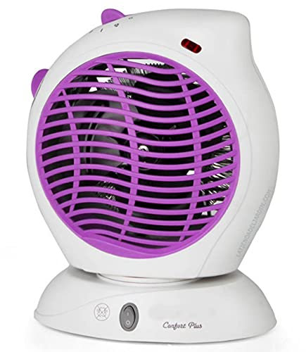Calefactor vertical oscilante. Morado. Potencia: 2000W. Control ajustable de la temperatura. Dos velocidades. Función ventilador.
