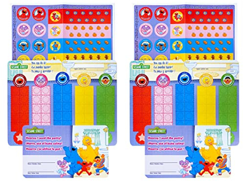 Sesame Street Töpfchentrainingsaufkleber, Belohnungs-Set für Kinder, die lernen, die Toilette zu benutzen, mehrfarbig, 2 Stück