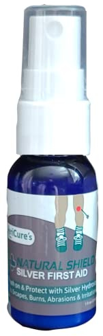 Natural Shield Silver Liquid Bandage Spray with Healing Hydrosol - Sting-Free Skin Protection for Cuts, Burns & Scrapes - USA Made First Aid- Flex Seal Creates Protective Layer