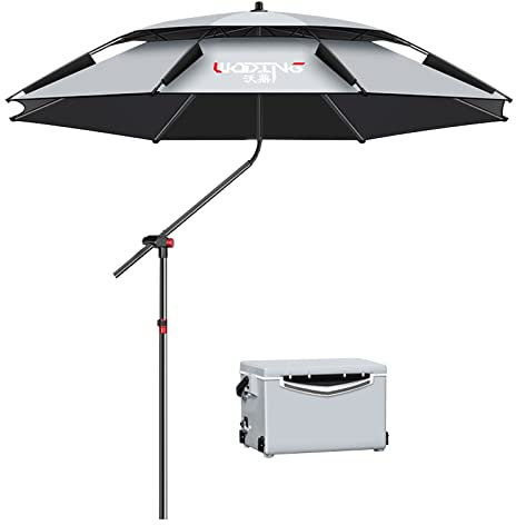 Sombrilla para el Sol, Sombrillas para Exterior, Hueso fibroso nativo de 8MM, 0 transmitancia, Doble ventilación, Sombrilla solar, para Patio, Jardín, Piscina, Exterior ( Color : Grey , Size : 2m )