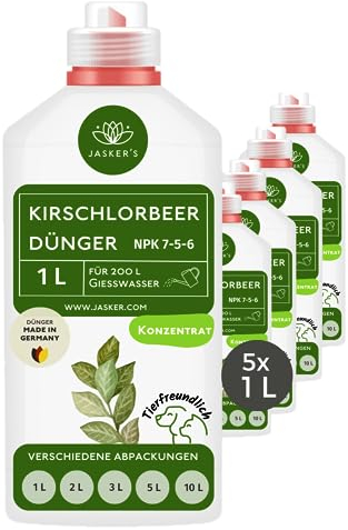 Kirschlorbeer Dünger flüssig 5 L - 100% Turbo Schnelldünger mit Guano - Füssigdünger Kirschlorbeer - Dünger portugiesischer Kirschlorbeer - Kirschlorbeerdünger für Lorbeerhecke