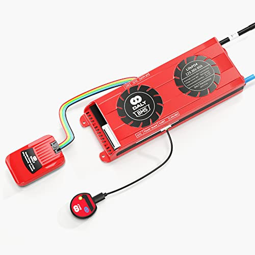 DALY Smart BMS 12S 36V 80A Ventilateur de refroidissement CAN Port avec batterie parallèle 1 A Module de limitation de courant et paramètres Bluetooth programmables pour batterie externe au lithium