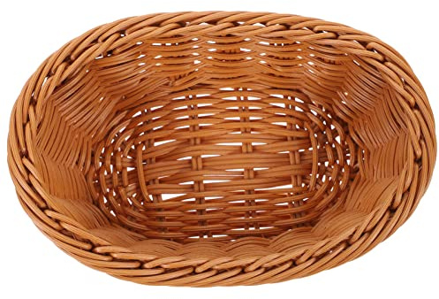 Alipis Panier À Pain En Rotin Tissé Main Corbeille Ovale Pour Fruits Et Collations Rangement Cuisine Décoration Naturelle