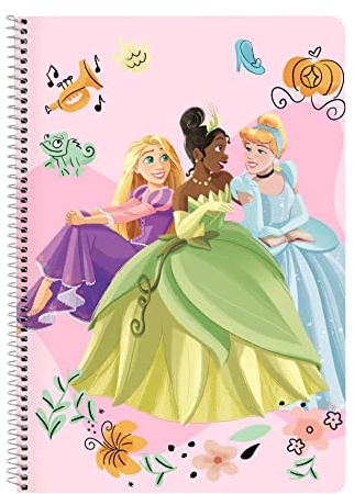 Safta PRINCESAS DISNEY Magical - Taccuino 80 fogli, copertina rigida, ideale per bambini di diverse età, comodo e versatile, qualità e resistenza, 21,5 x 31 cm, colore: rosa/beige