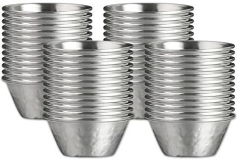 Steelite Creations Metal Hammered Ramekin, 50 ml, Box 48 | Elevates tabletop presentation for sauces and dips in high-volume hospitality venues; durable and stackable for service.