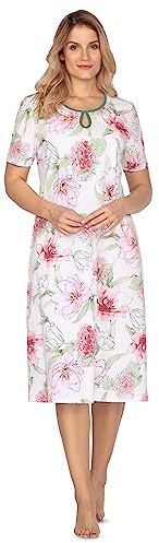e.Femme® Olivia 1081 Chemise de nuit à manches courtes pour femme 100 % coton