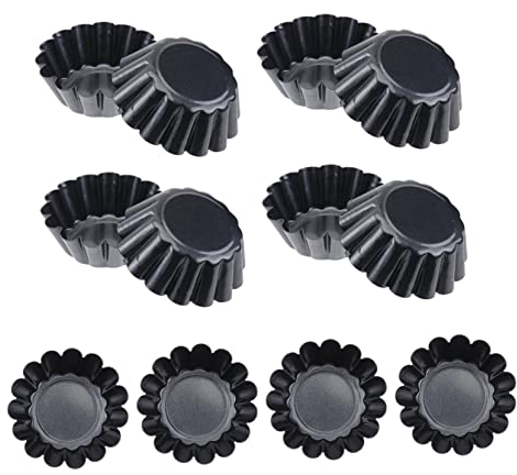 KICHOUSE 12pièces Moules Mini Tartelettes Acier Antiadhésifs Moules Fleurs Réutilisables Pour Cupcakes Et Muffins Ustensiles De Pâtisserie Diy