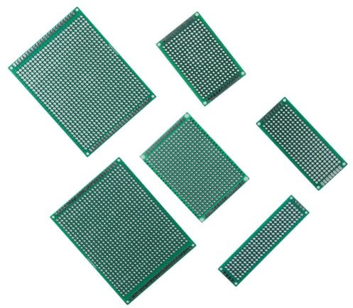 SHUATI 32Pcs 5 Sizes PCB Board, Prototype Kit, Printed Circuit Board, Double Sided Solderable Breadboard for Soldering Electronic Project, Green