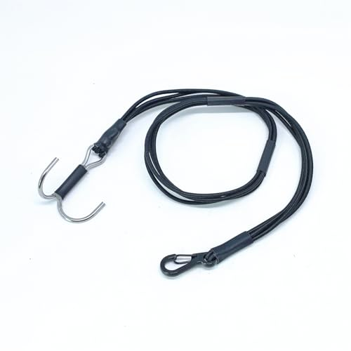 KingVal 4-in-1 Winch Strap Elastic Rope with Hook Compatible with TRX4 SCX10 1/10 1/8 RC Crawler Car (Black)