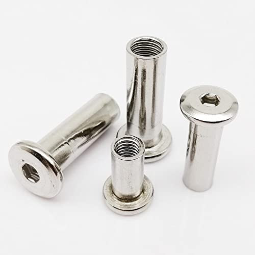 Metallmutter, Sechskant-Vollmutter, 1/5/10 Stück* M3 M4 M5 M6 M8 304 Edelstahl Große flache Sechskant-Innensechskant-Verbindung Niet Möbeltisch Kinderbett Runde Einlegemutter Größe: 16-30 mm (Color :