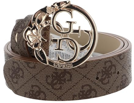 GUESS Emera Logo Adjustable Pant Belt W95 Latte Logo - kürzbar